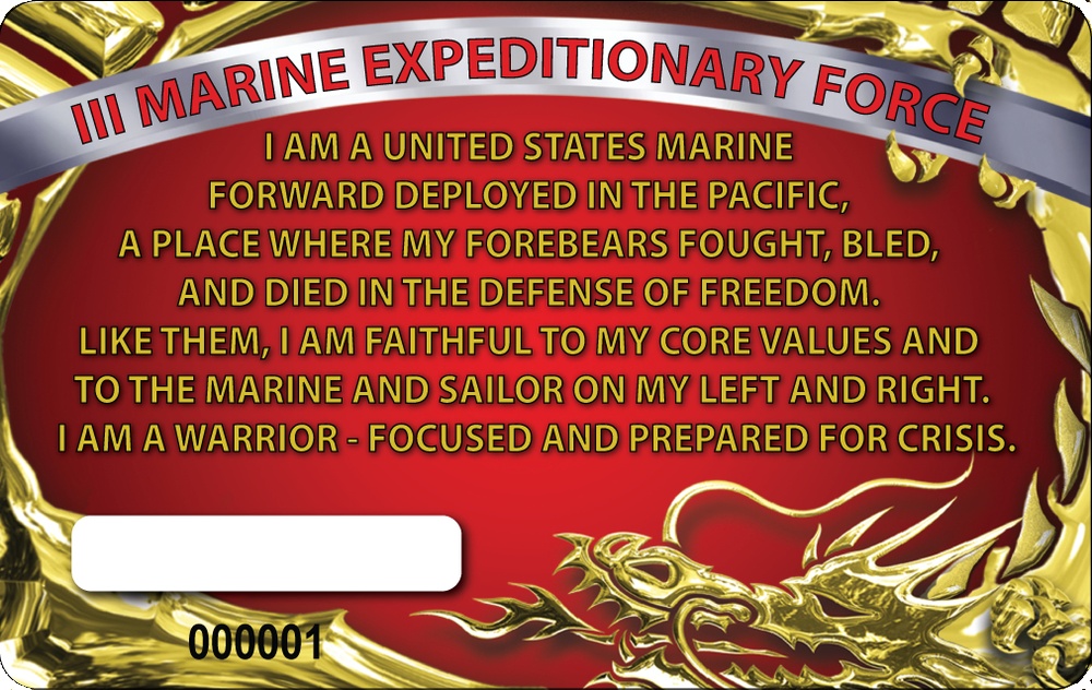 III MEF Warrior Card - Marine