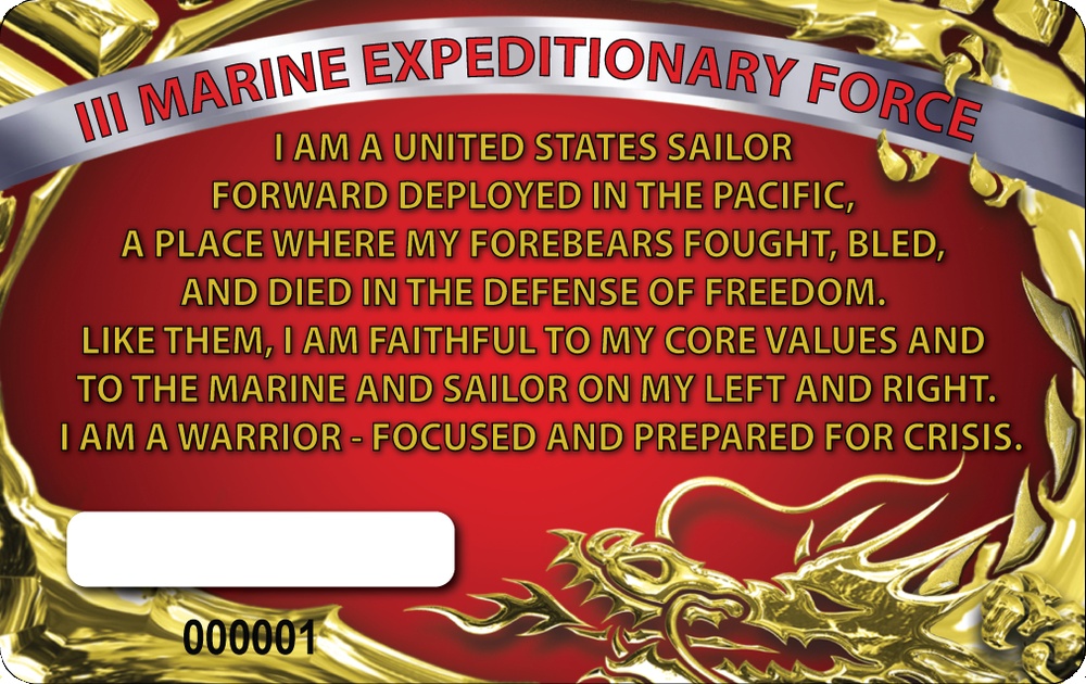 III MEF Warrior Card - Sailor