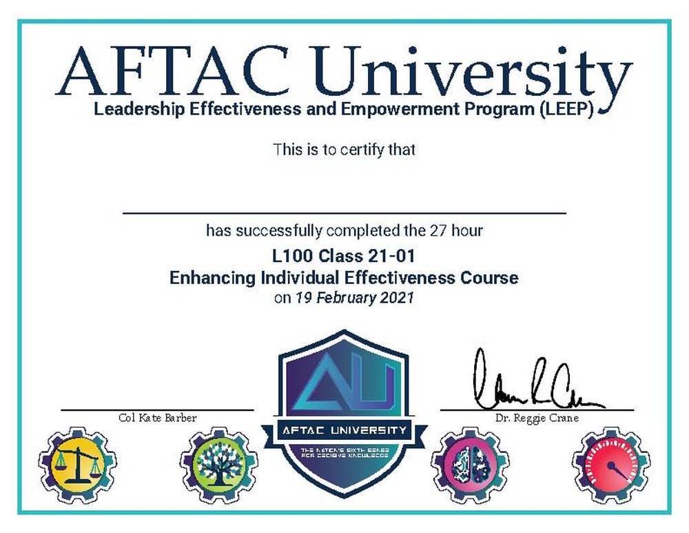 AFTAC University Certificate