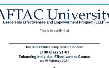 AFTAC University Certificate