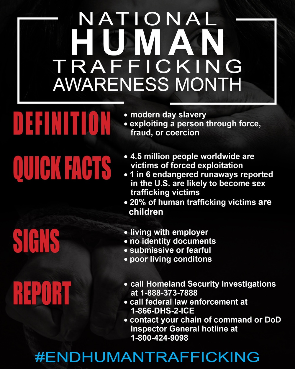 Human Trafficking Awareness Infographic