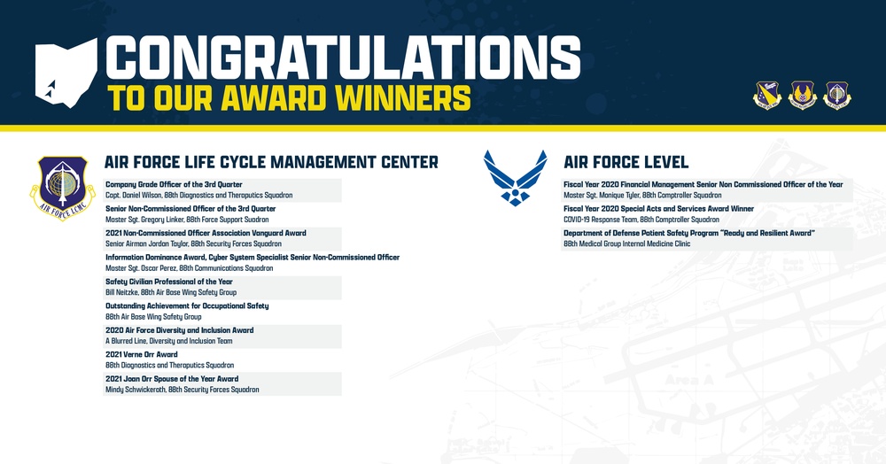 Congratulations to Award Winners - Wright-Patterson AFB 2