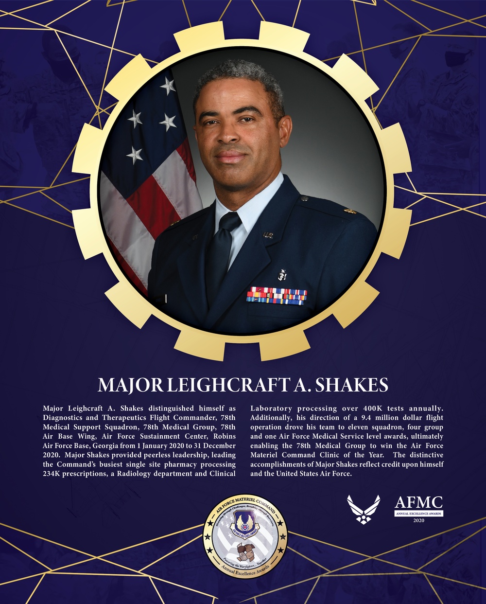 AFMC Award Nominees - Major Leighcraft A. Shakes