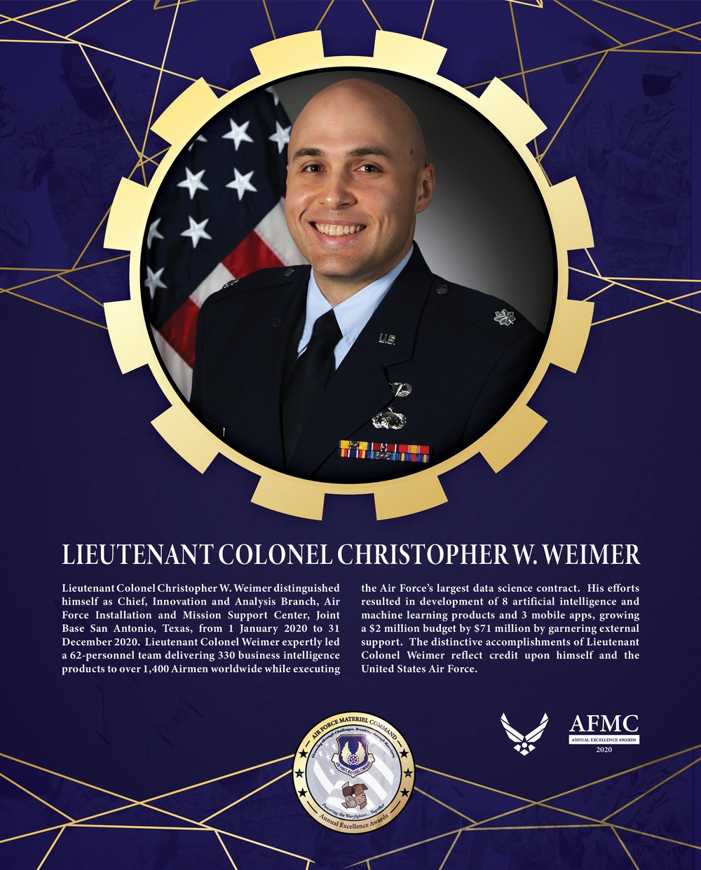 AFMC Award Nominees - Lieutenant Colonel Christopher W. Weimer