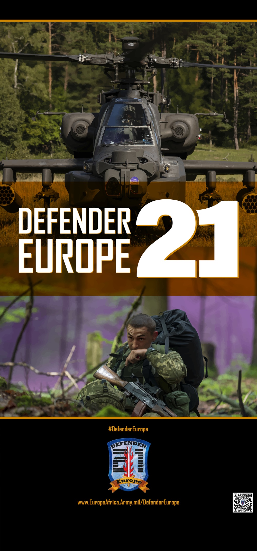 DEFENDER-Europe 21 life-size pop-up poster