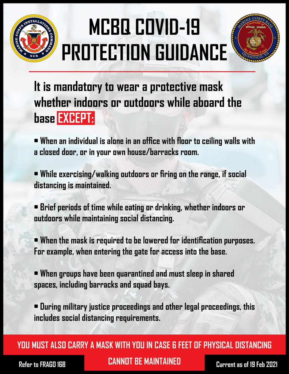 Marine Corps Base Quantico COVID-19 Guidance