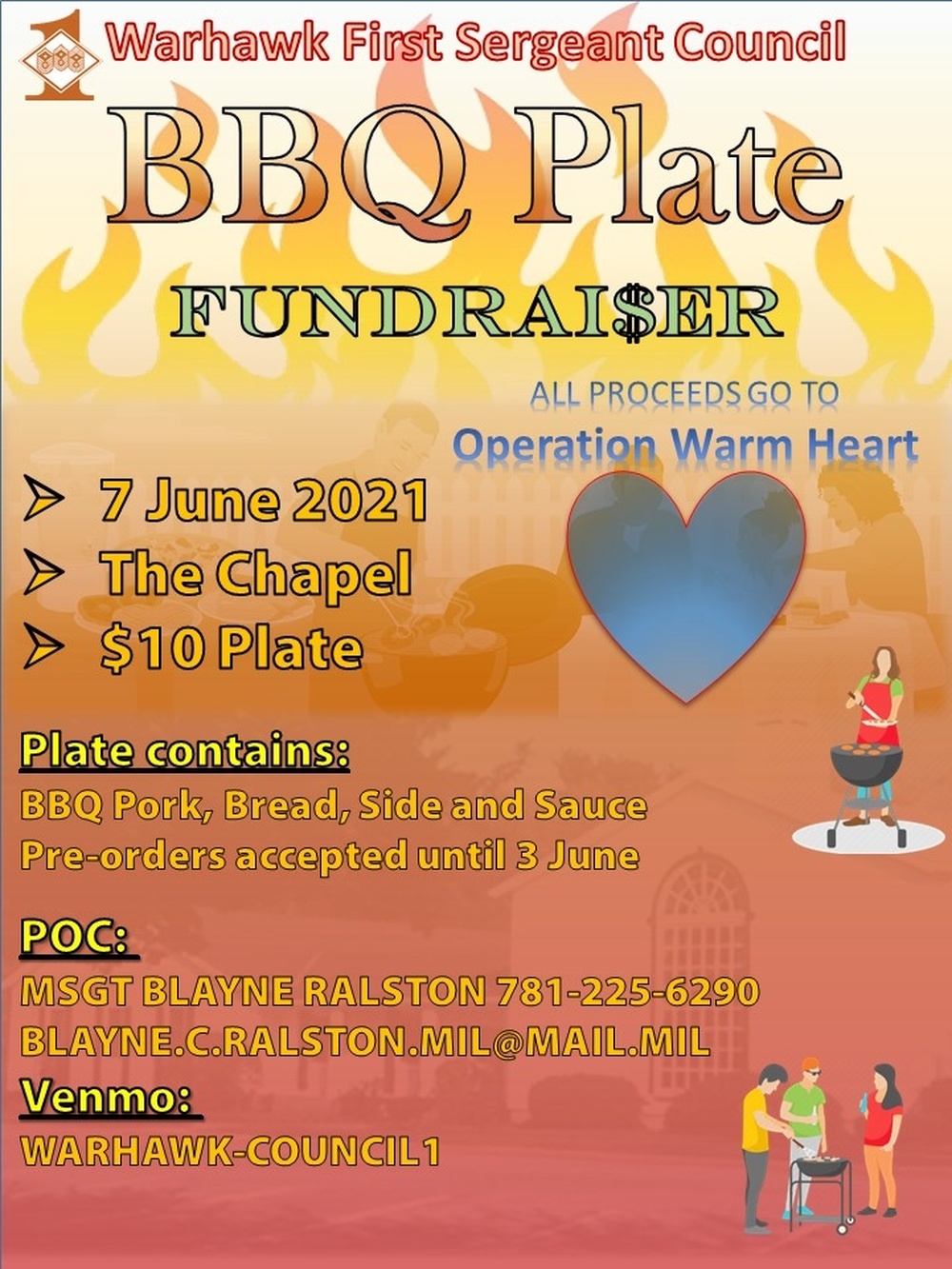 First Sergeant Council host BBQ fundraiser