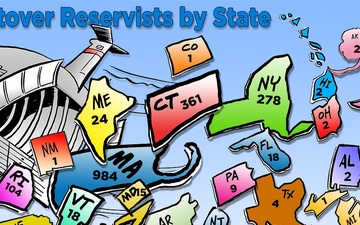 Westover Reservists by State 2021 graphic