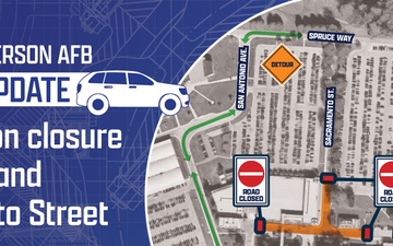 Traffic Graphic - Intersection closure at Road T and Sacramento Street