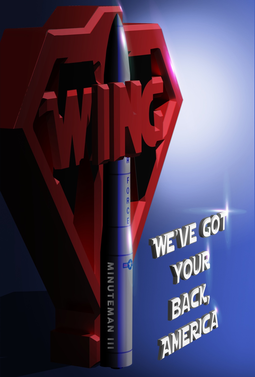 Wing One Superhero Poster 3D