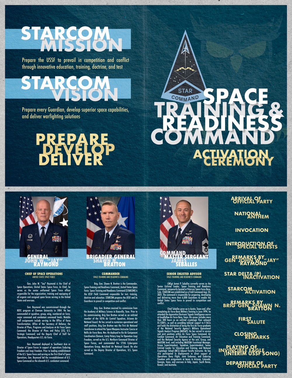 Space Training and Readiness Command Activation Ceremony Program