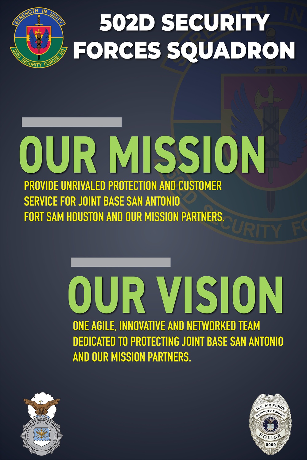 502d SFS Mission and Vision