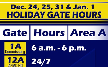 Holiday &amp; Family Gate hours WPAFB