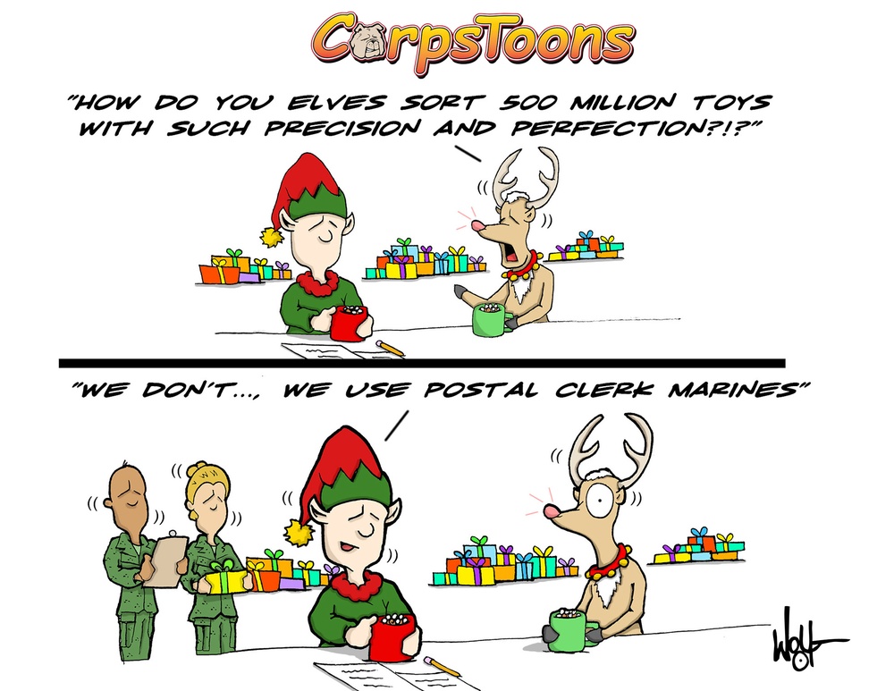 CorpsToons - Postal Marines Help With Christmas