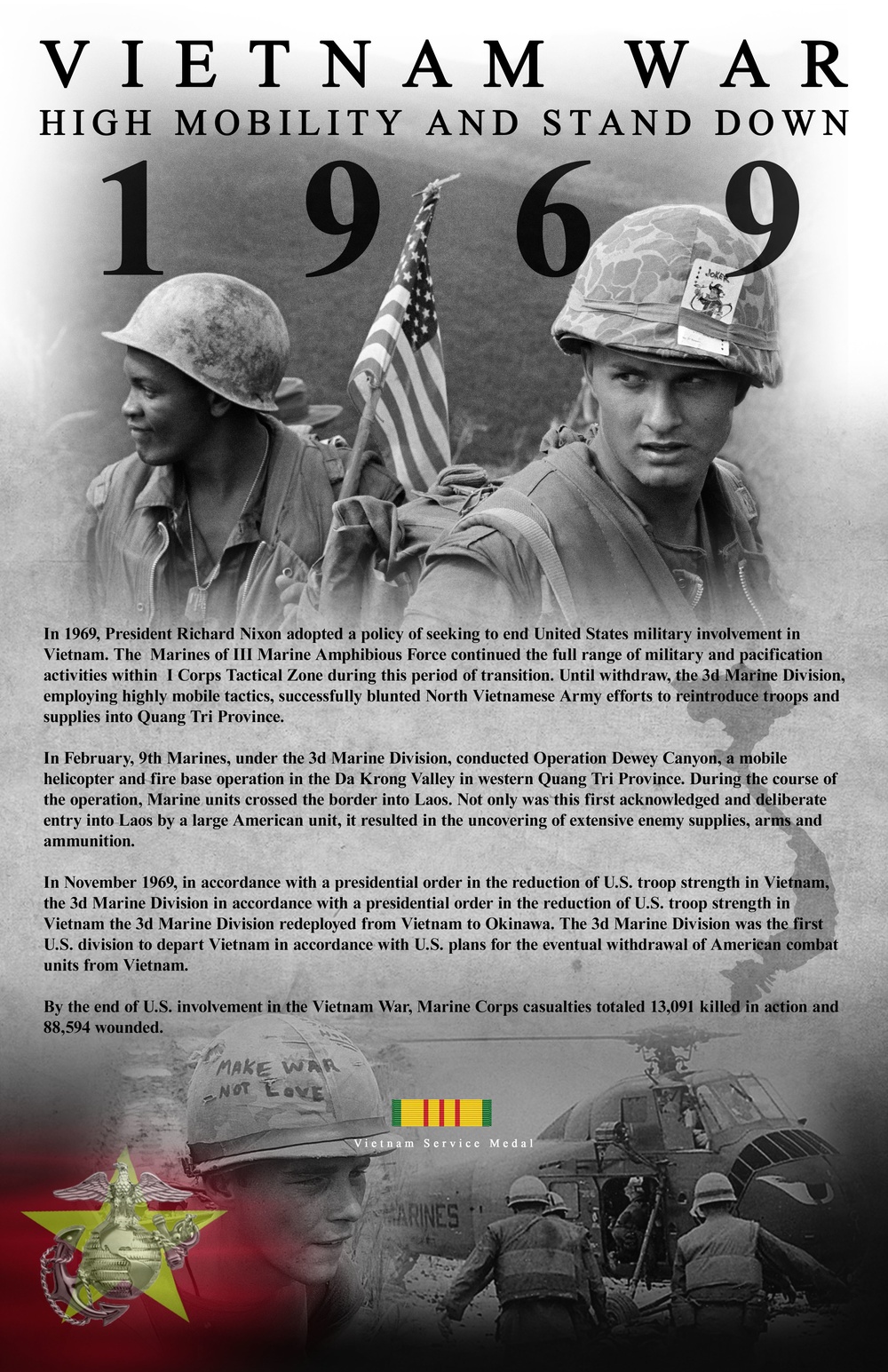 3D Marine Division Timeline Poster: Vietnam 1969