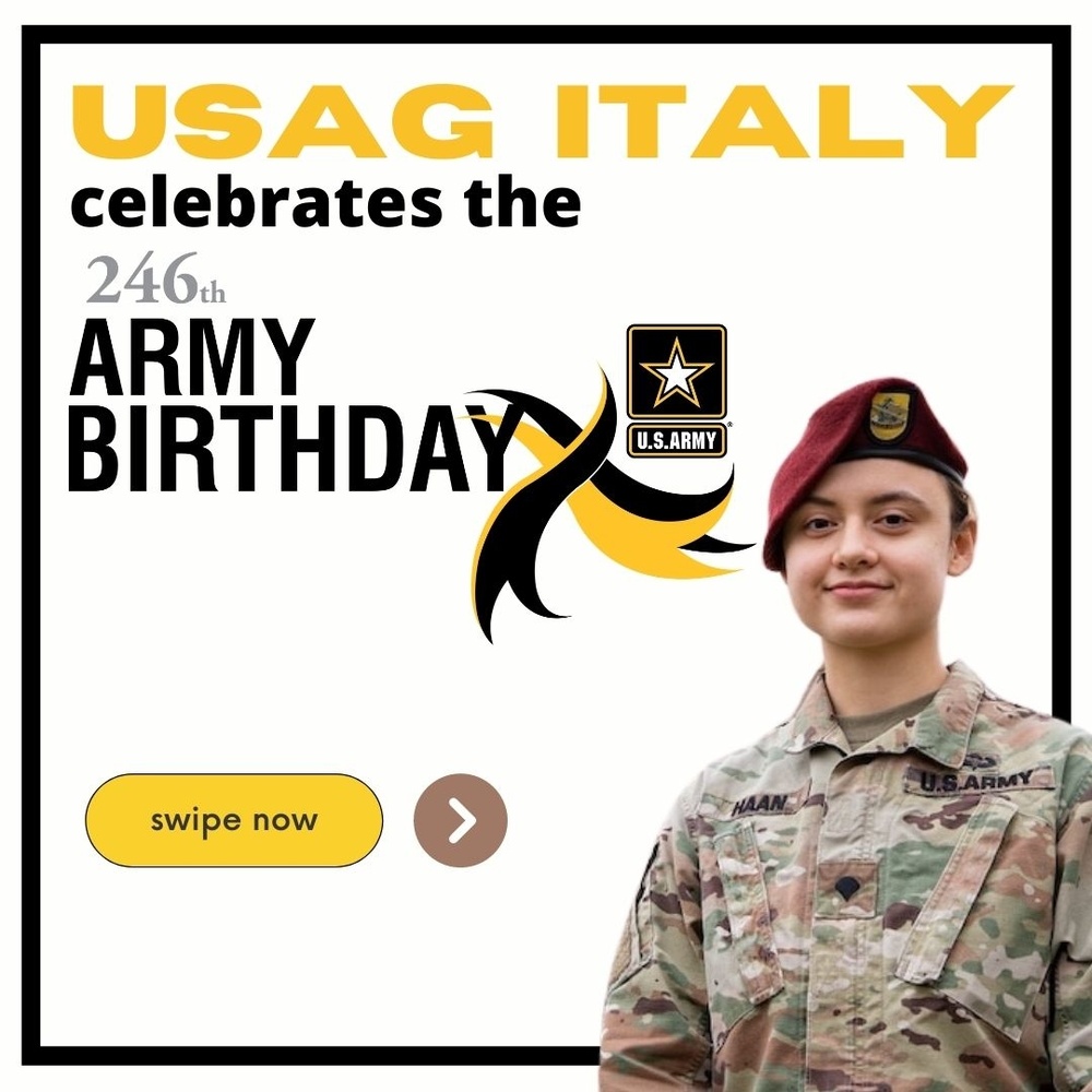 Save the Date Army Birthday Social Media Carousel Graphic