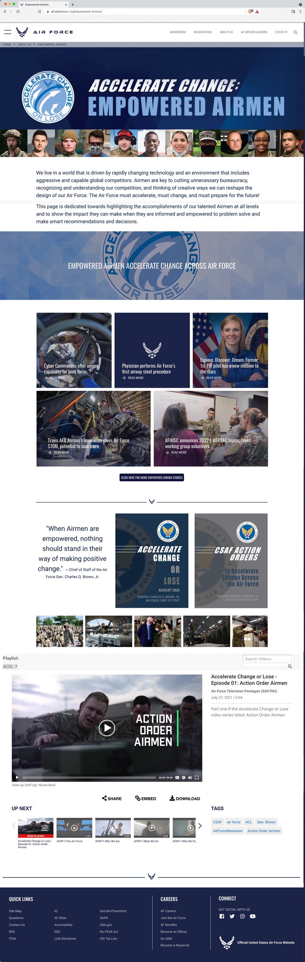 U.S. Air Force Empowered Airmen Webpage and Graphic