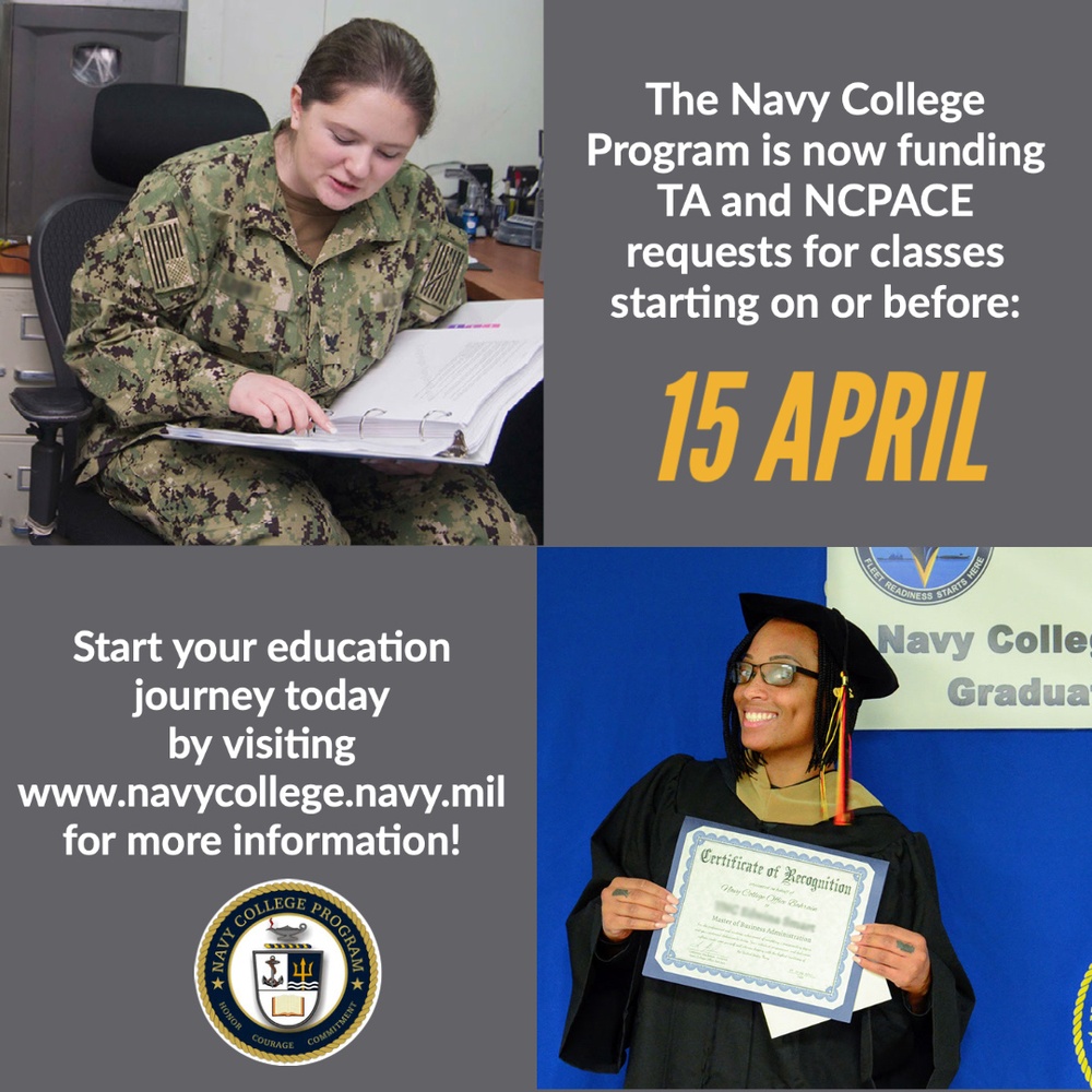 The Navy College Program is Now Funding TA and NCPACE Requests