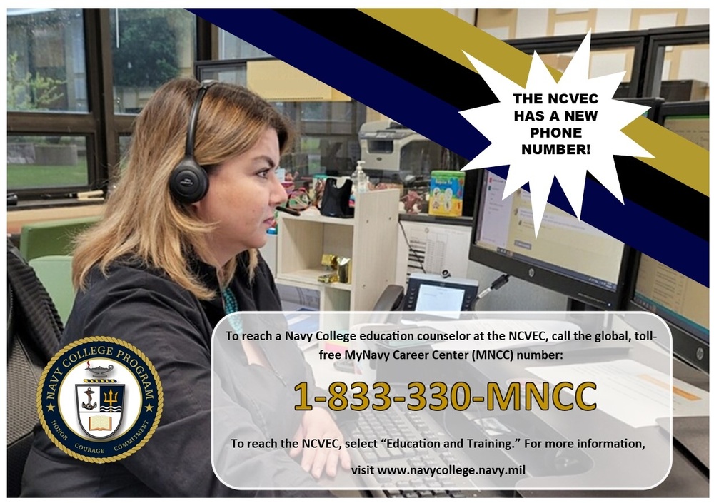 The Navy College Virtual Education Center Has a New Phone Number