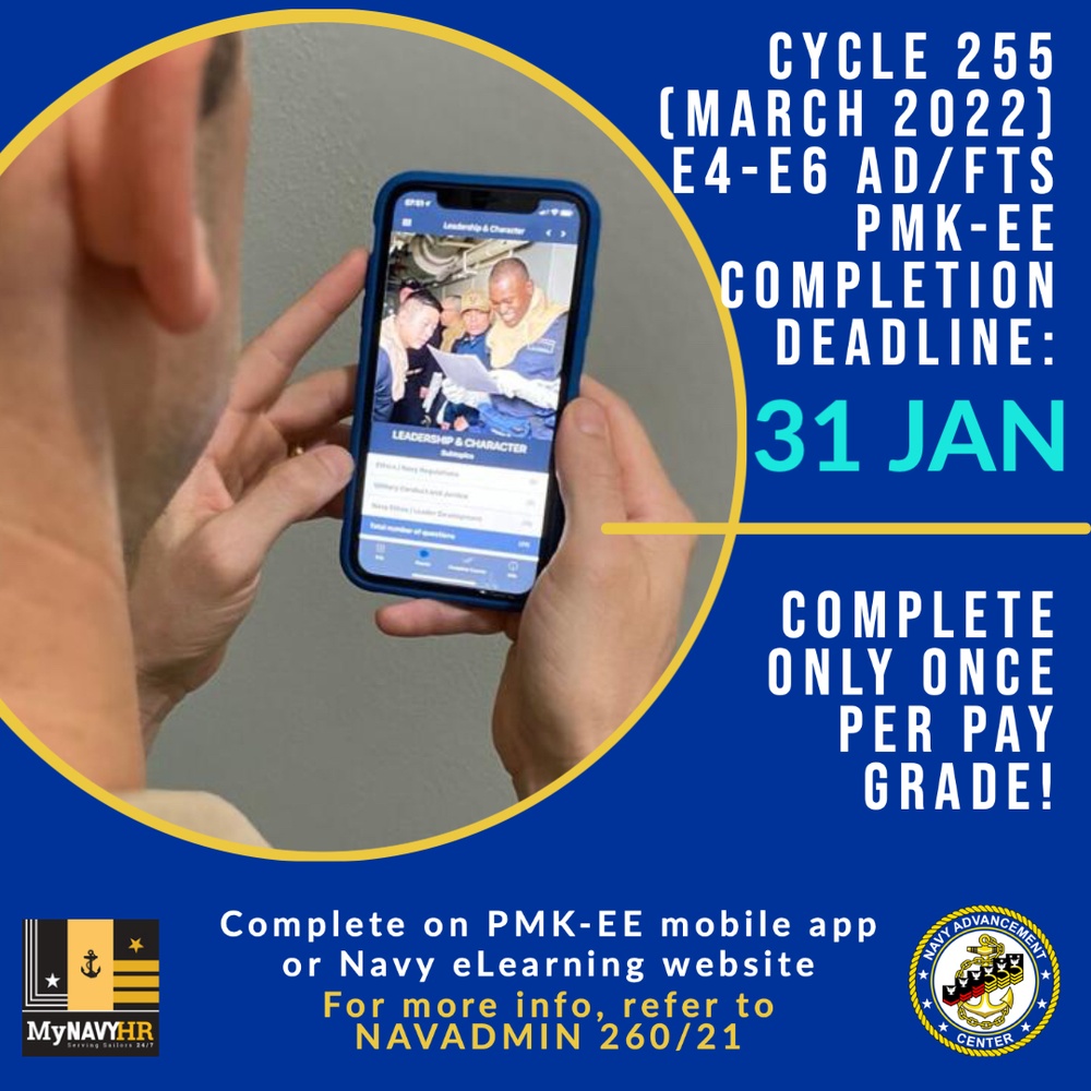 The PMK-EE Deadline for Cycle 255 Is Jan. 31, 2022