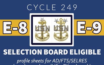 Cycle 249 E-8 and E-9 Selection Board Eligible (SBE) Profile Sheets Have Been Released