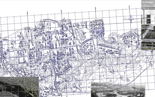 Wall display of the history of Camp Zama Japan