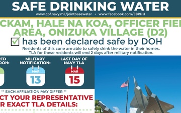 Hickam, Hale Na Koa, Officer Field Area, Onizuka Village (Zone D2) Declared Safe By Hawaii Department of Health