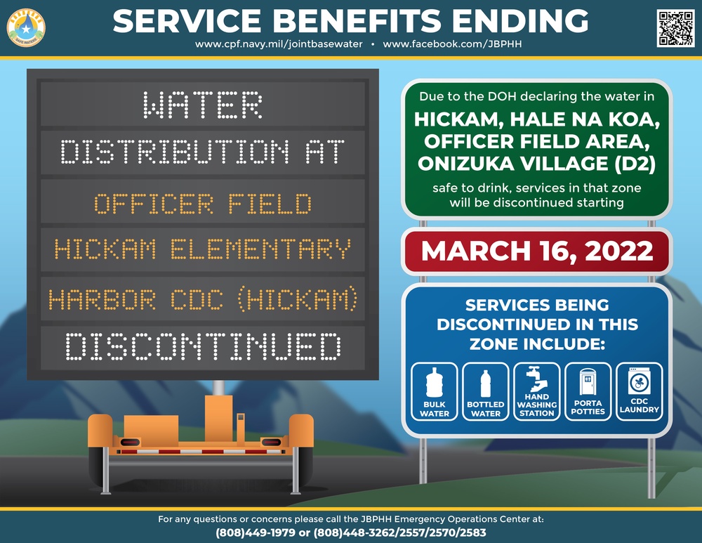 Services Ending for Hickam, Hale Na Koa, Officer Field Area, Onizuka Village (Zone D2)