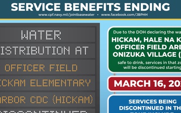 Services Ending for Hickam, Hale Na Koa, Officer Field Area, Onizuka Village (Zone D2)