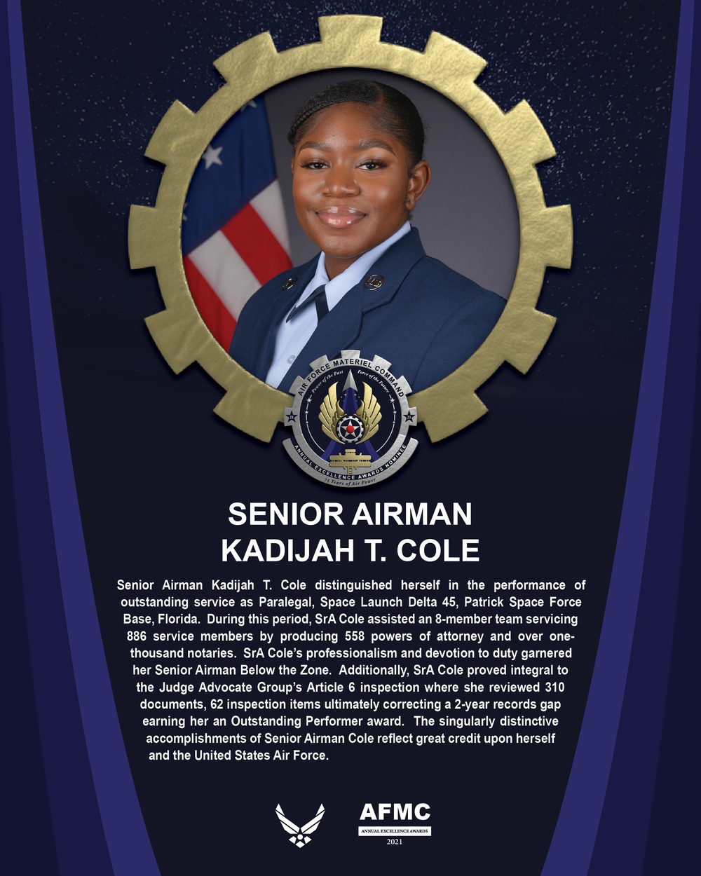 AEA Airman of the Year Nominee - Senior Airman Kadijah T. Cole