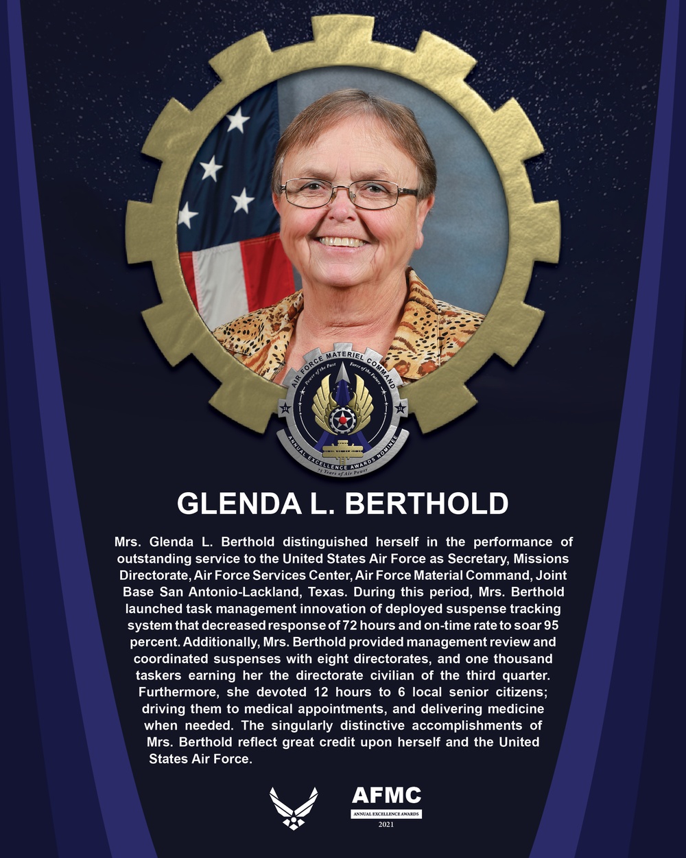 AEA Civilian Category I of the Year Nominee - Glenda L. Berthold