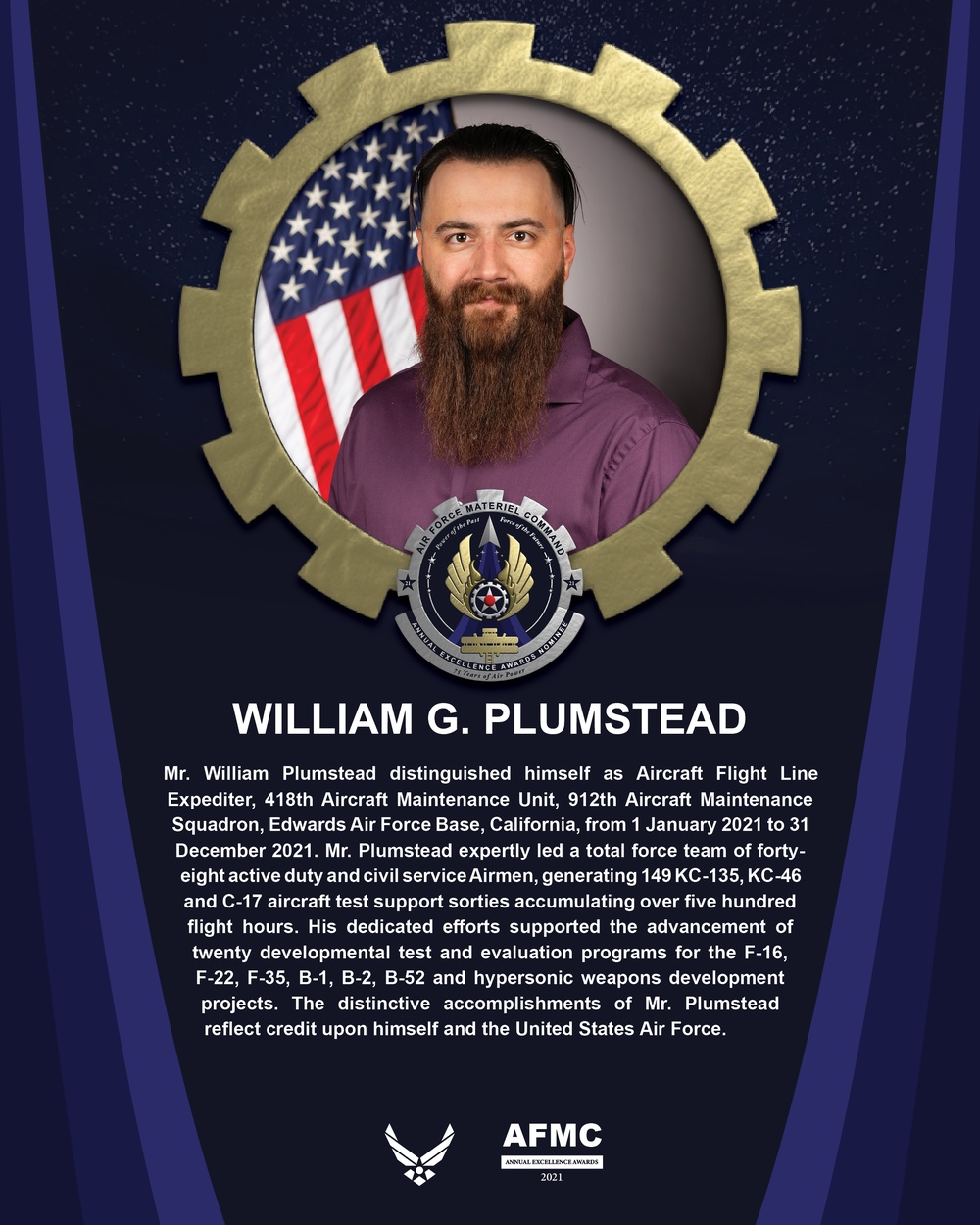 AEA Civilian Category II of the Year Nominee - William G. Plumstead