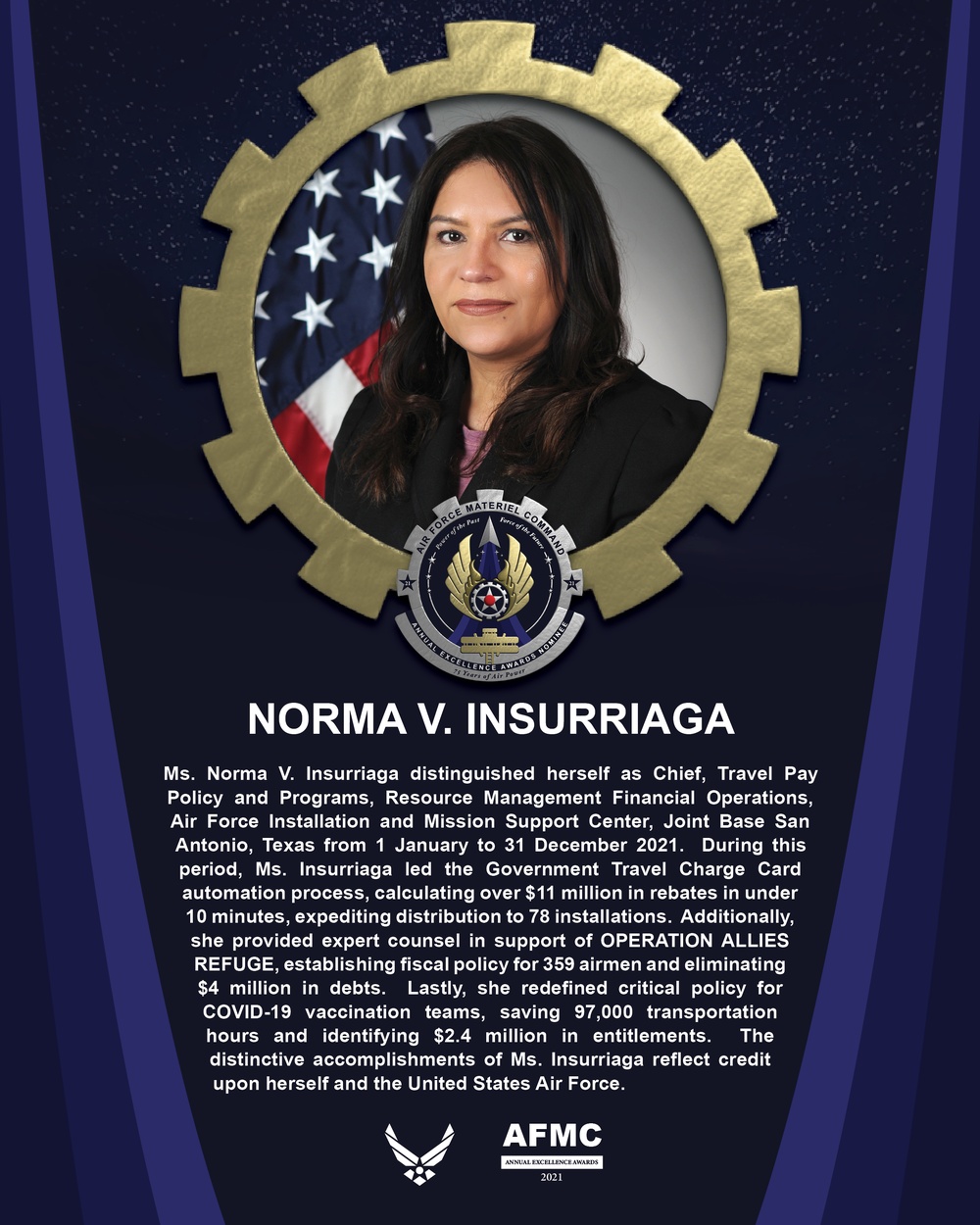 AEA Civilian Category III of the Year Nominee - Norma V. Insurriaga