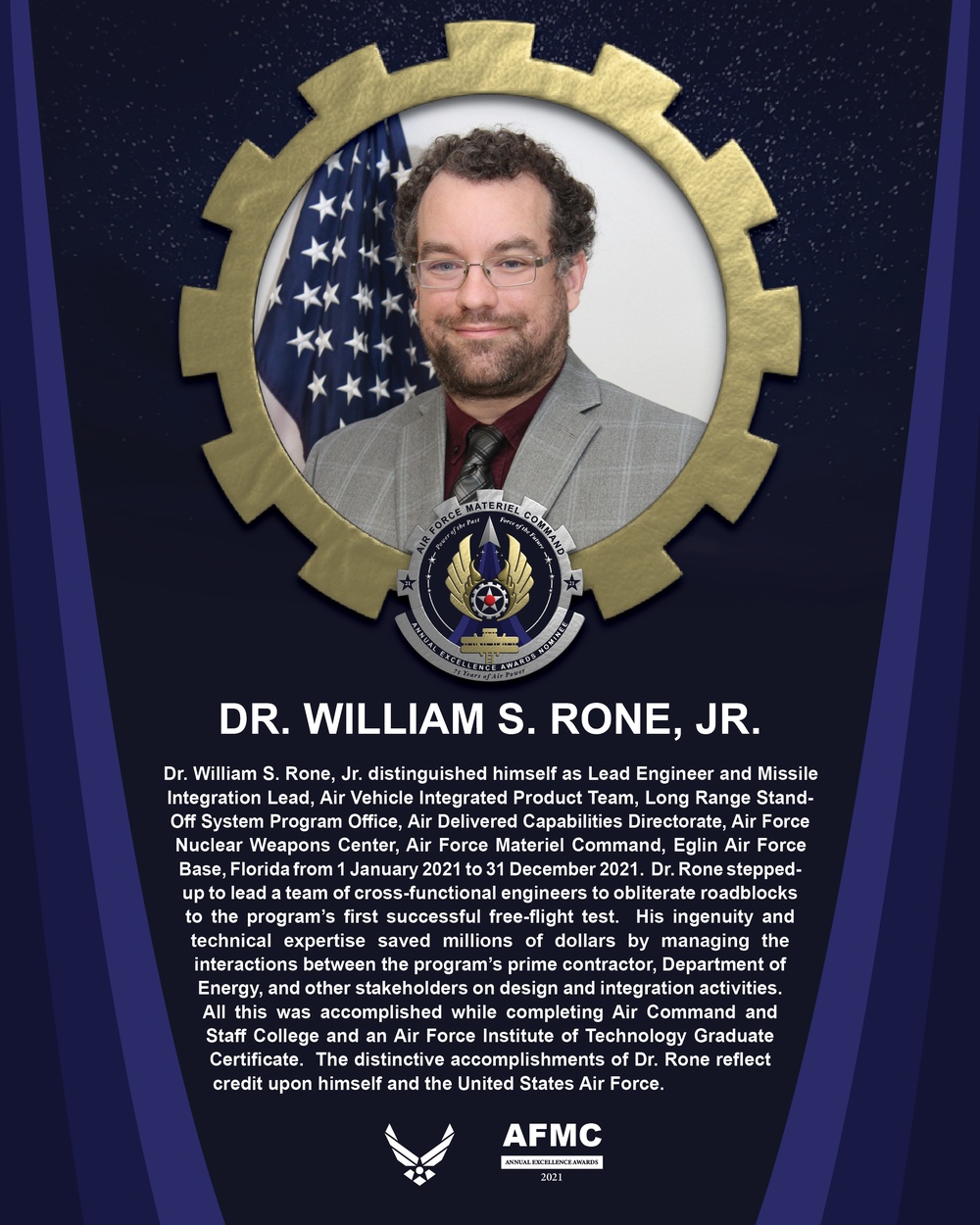 AEA Civilian Category III of the Year Nominee - Dr. Williams S. Rone Jr.