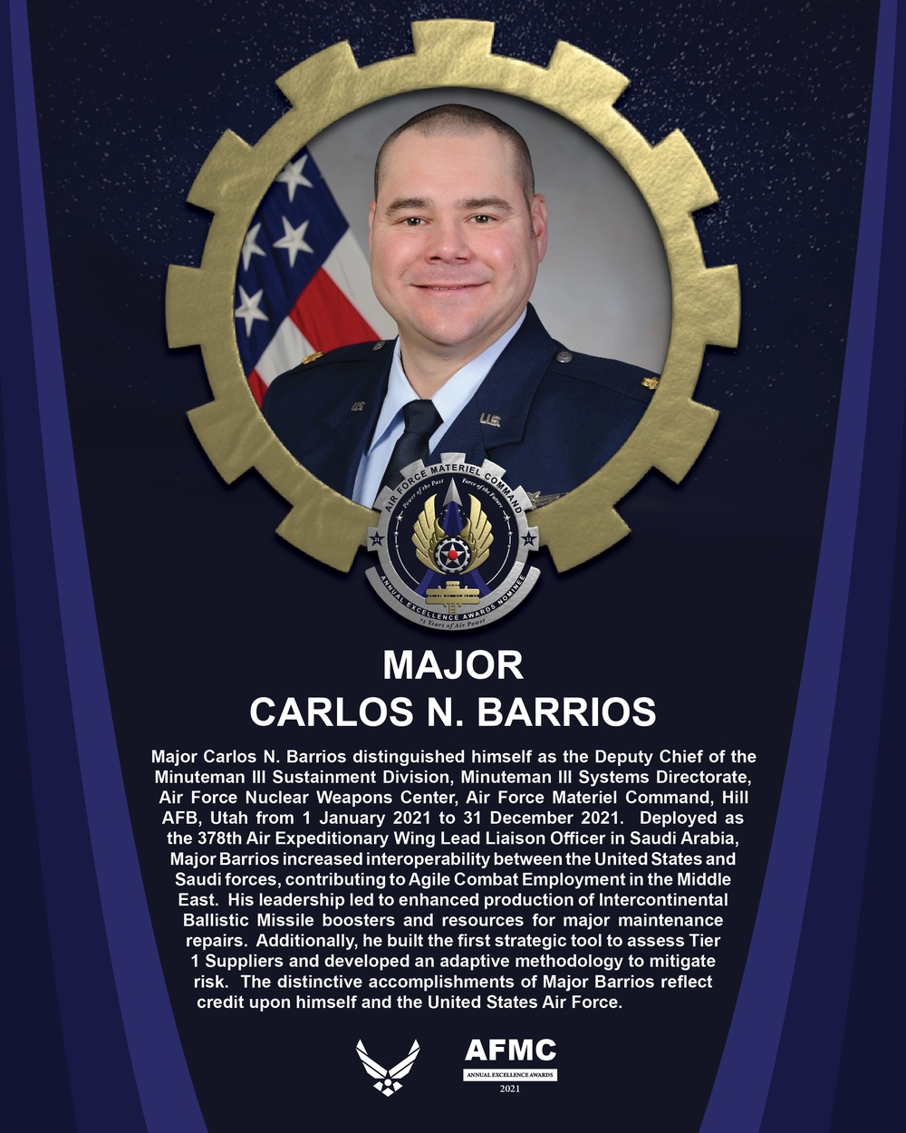 AEA Field Grade Officer of the Year Nominee - Major Carlos N. Barrios