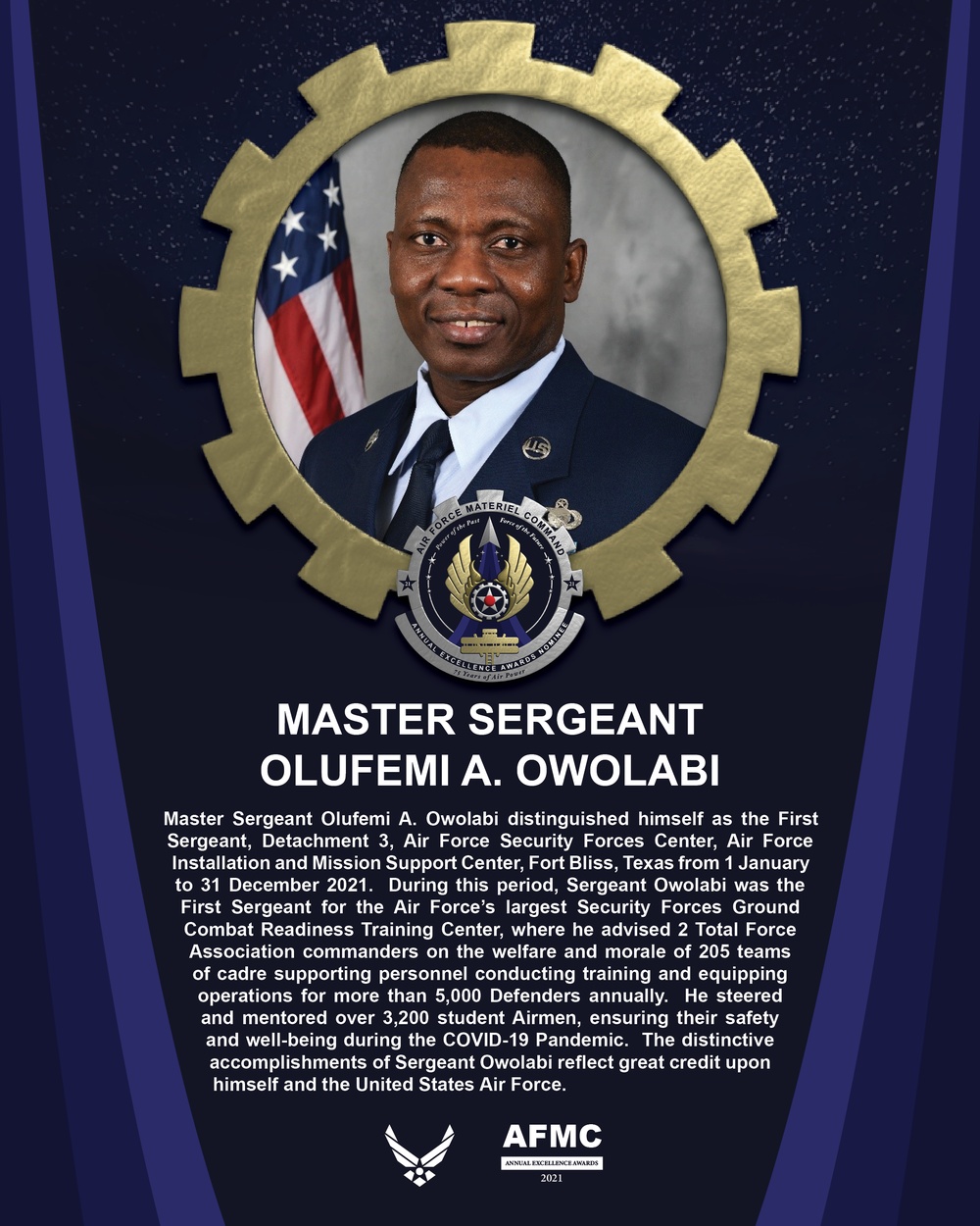 AEA First Sergeant of the Year Nominee - Master Sergeant Olufemi A. Owolabi