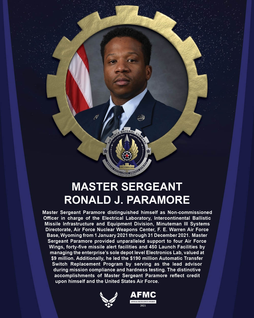 AEA Non-Commissioned Officer of the Year Nominee - Master Sergeant Ronald J. Paramore