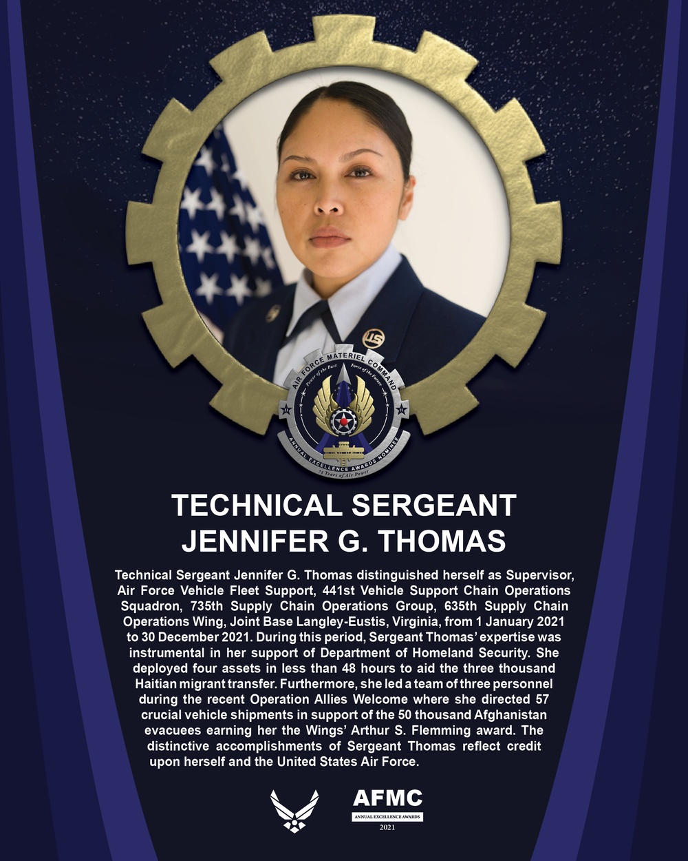 AEA Non-Commissioned Officer of the Year Nominee - Technical Sergeant Jennifer G. Thomas