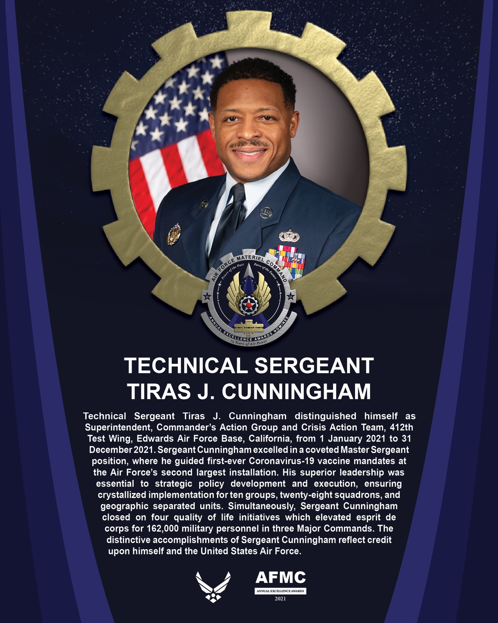 AEA Non-Commissioned Officer of the Year Nominee - Technical Sergeant Tiras J. Cunningham