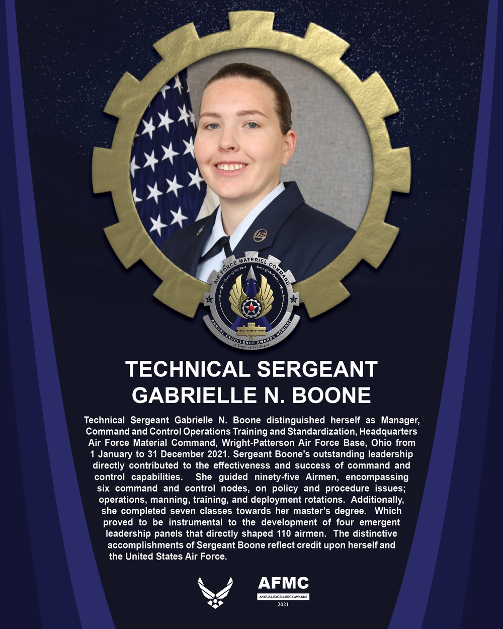 AEA Non-Commissioned Officer of the Year Nominee - Technical Sergeant Gabrielle N. Boone