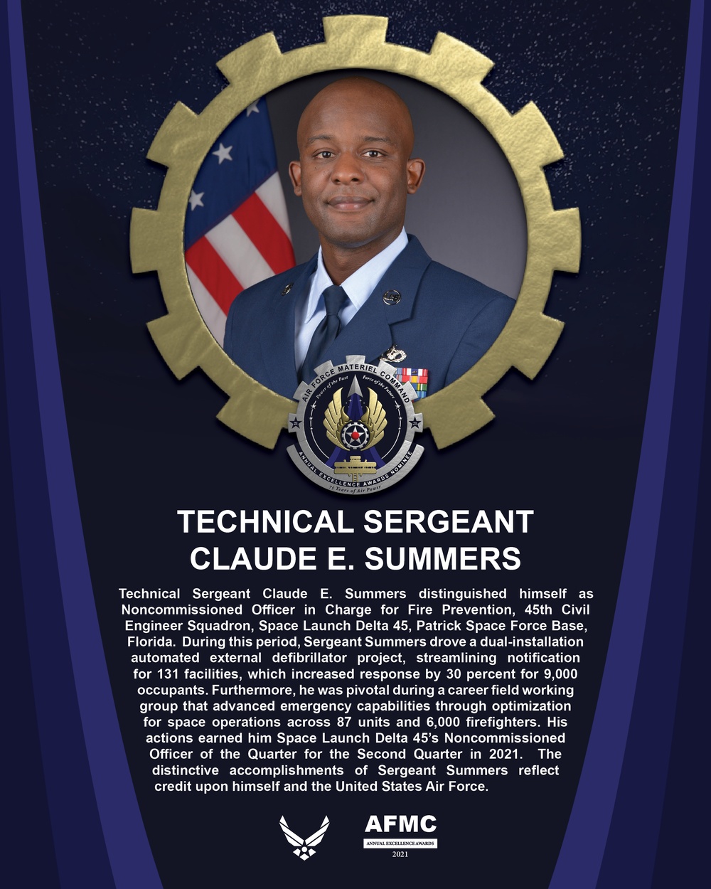 AEA Non-Commissioned Officer of the Year Nominee - Technical Sergeant Claude E. Summers