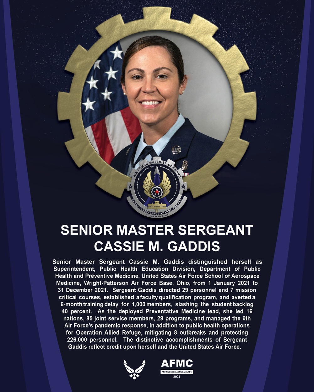 AEA Senior Non-Commissioned Officer of the Year Nominee - Senior Master Sergeant Cassie M. Gaddis