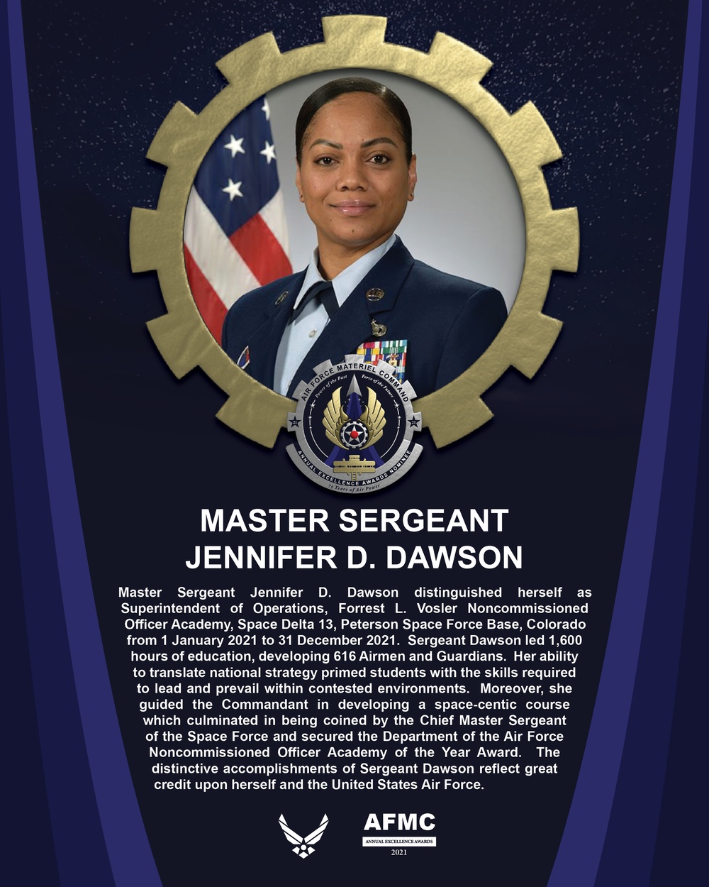 AEA Senior Non-Commissioned Officer of the Year Nominee - Master Sergeant Jennifer D. Dawson