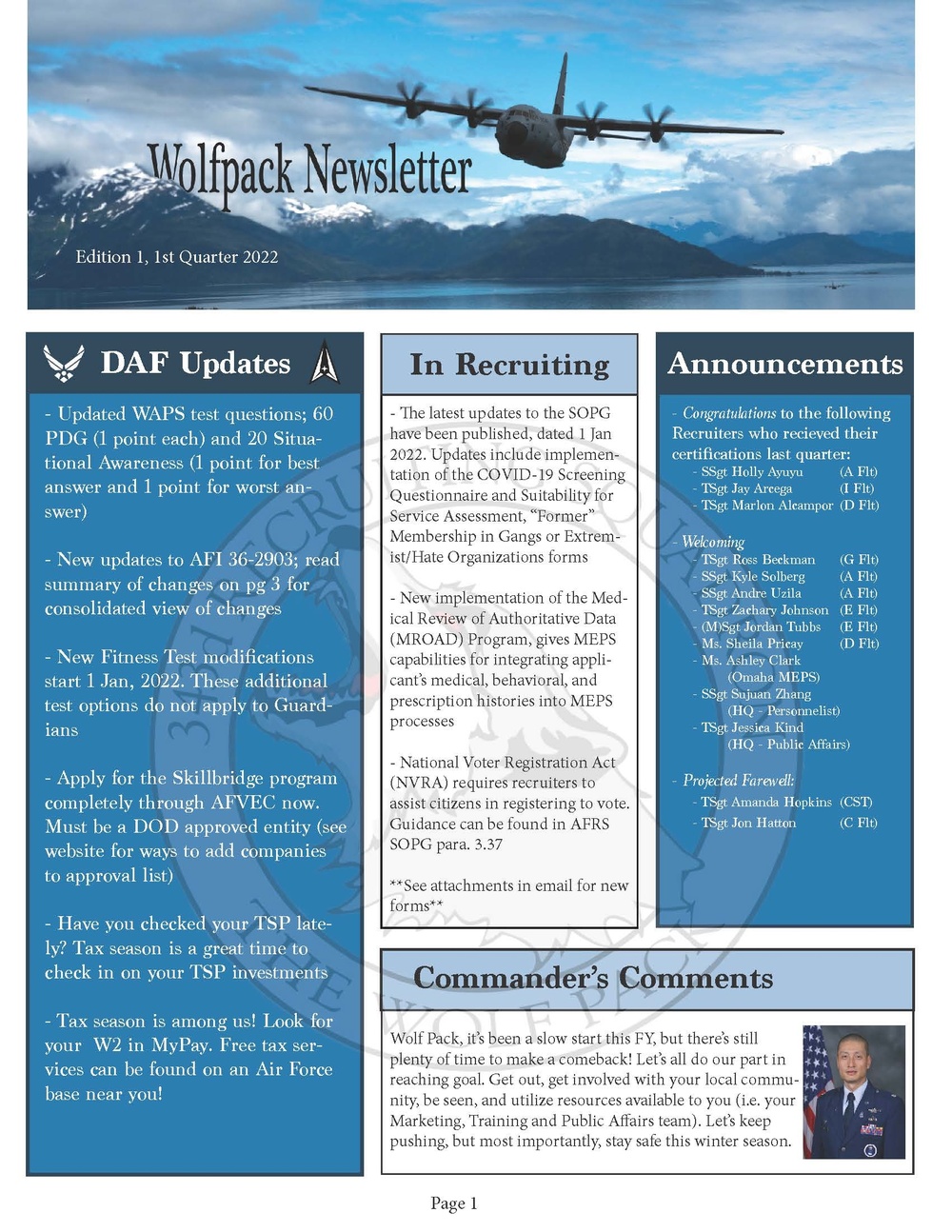 Wolfpack Newsletter; Edition 1
