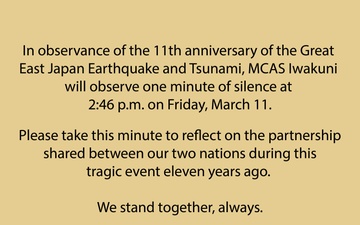 MCAS Iwakuni Remembers the Great East Japan Earthquake and Tsunami