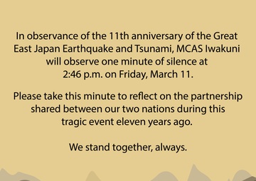 MCAS Iwakuni Remembers the Great East Japan Earthquake and Tsunami
