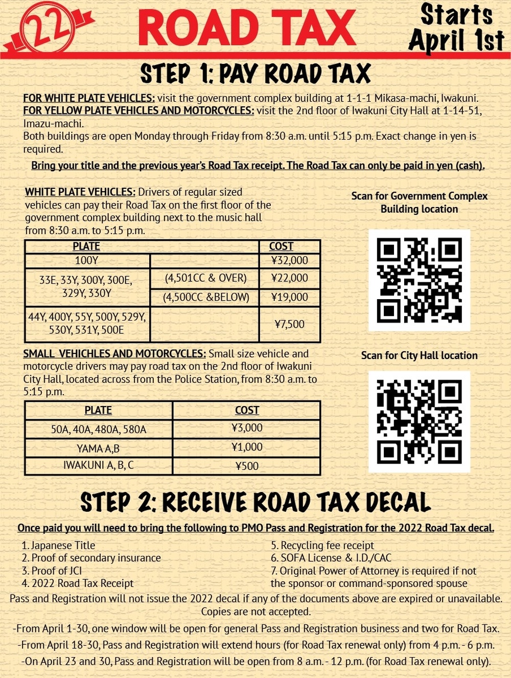 Road Tax Announcement