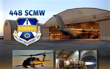 448 SCMW and 635 SCOW pullup banner for Air Force Sustainment Center (AFSC) display