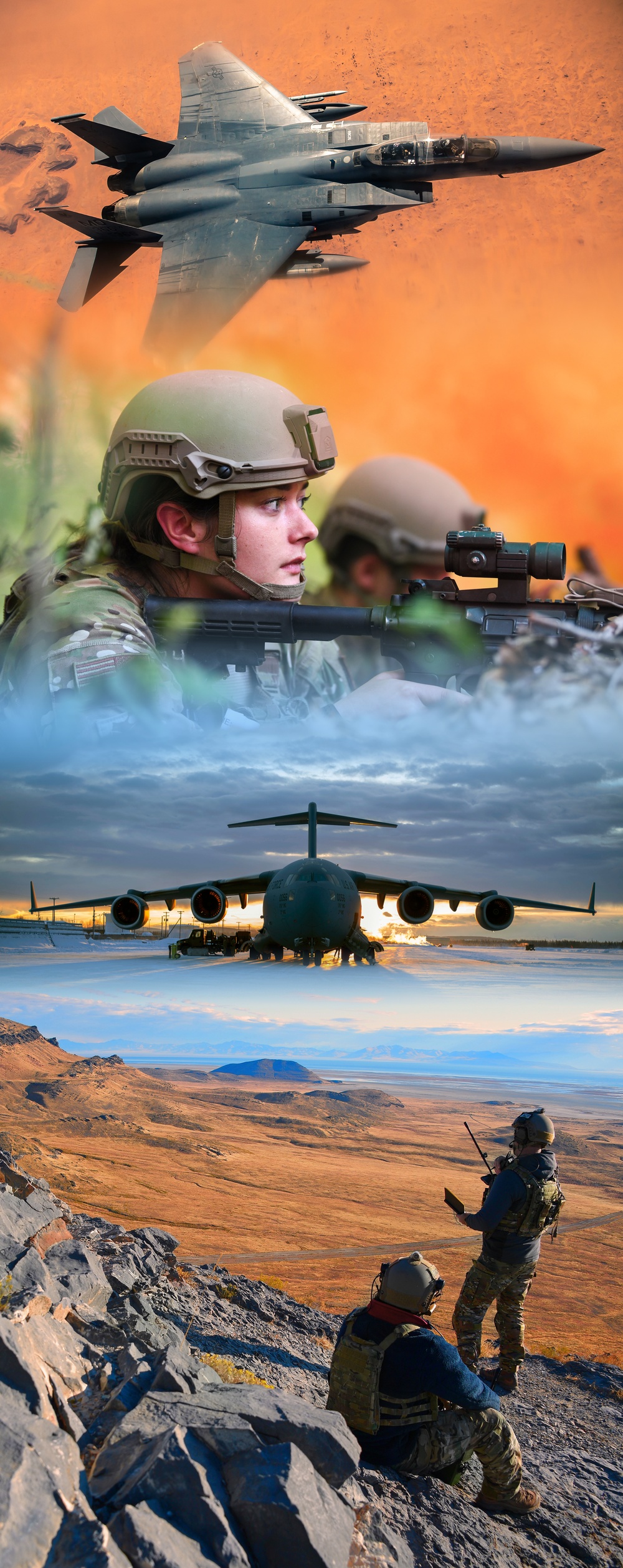 Photo montage pullup banner for Air Force Sustainment Center (AFSC) display