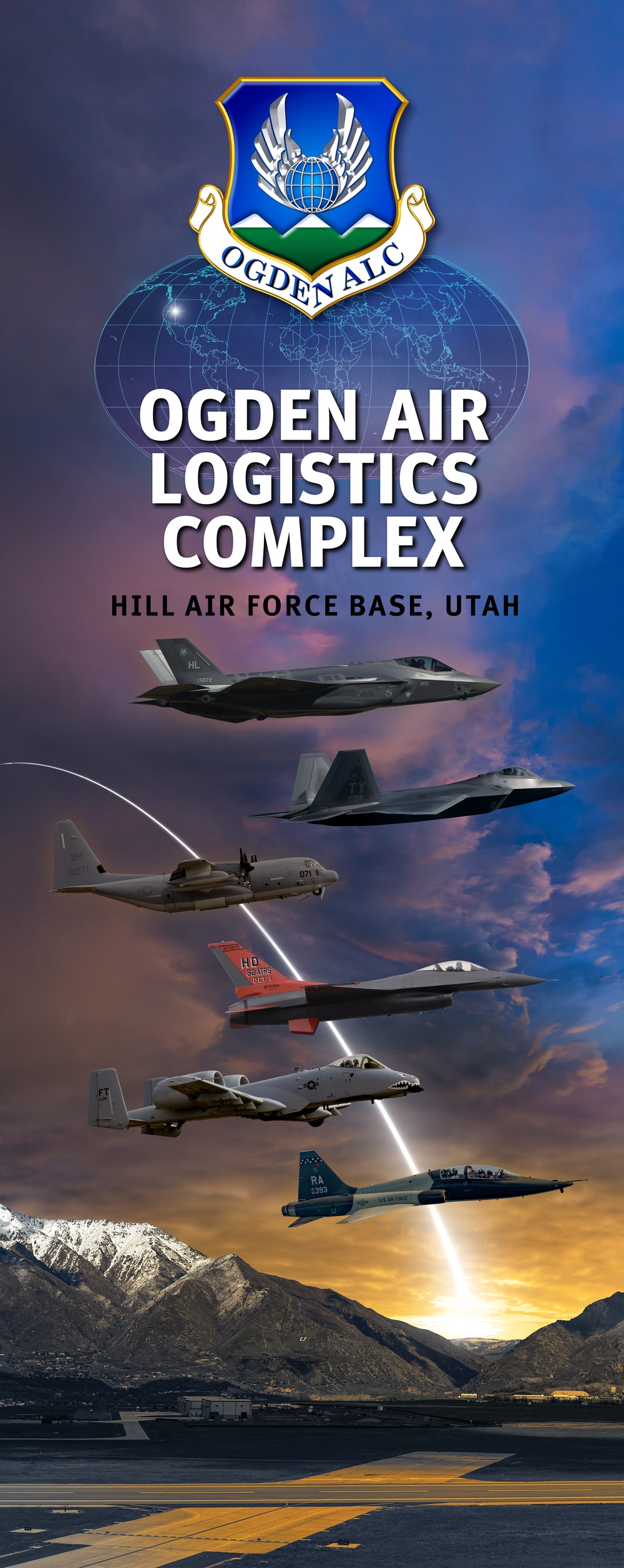 Ogden Air Logistics Complex pullup banner for Air Force Sustainment Center (AFSC) display